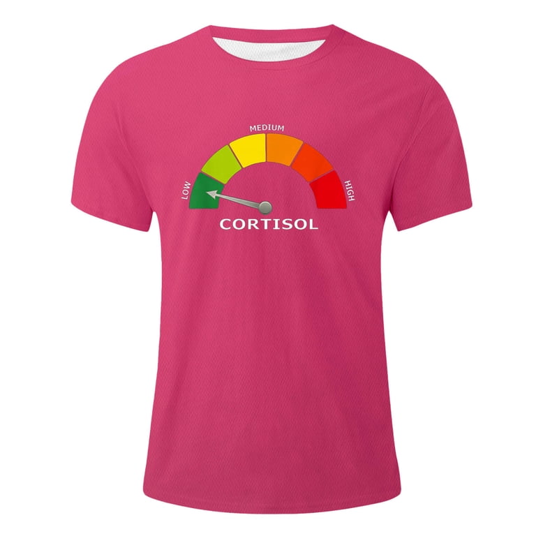 Low Cortisol Levels Graphic Tees for Men 2026 Summer Casual Short