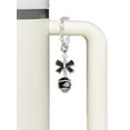 thumbnail image 3 of Delight Jewelry Silvertone Lime Leaves on Black Band Spinner - Silvertone Black Bow Charm Accessory for Tumblers and Thermal Cups, 3 of 4