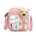 thumbnail image 2 of Bolsa de mensajero de oso de dibujos animadosbolsos de hombro de estudiante de nailon para chica encantadora (rosa) Ehuebsd Para estrenar, 2 of 4