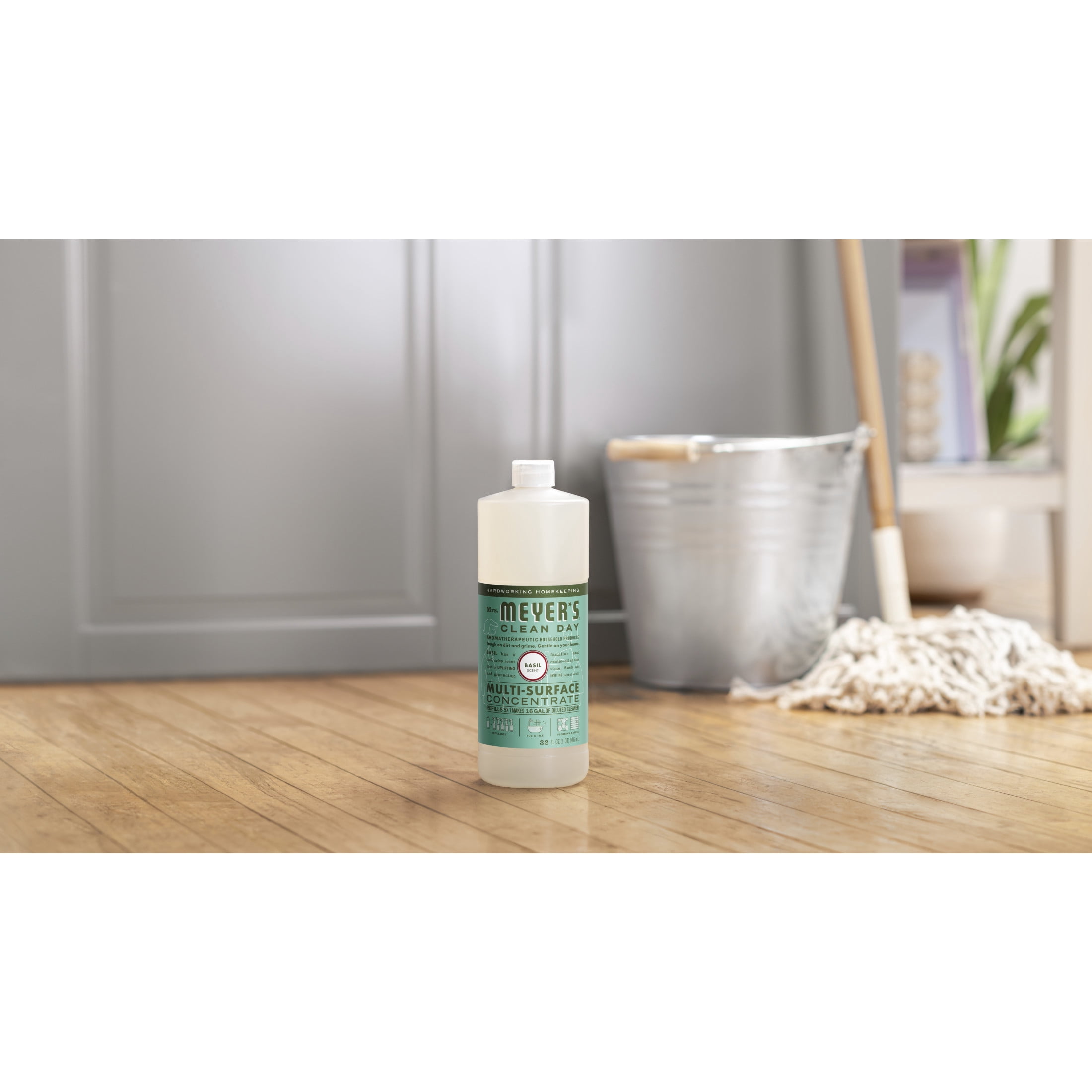 (2 pack) Mrs. Meyer's Clean Day Multi-Surface Everyday Concentrate, Basil Scent, 32 Fl Oz