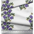 thumbnail image 2 of Soimoi Polyester Crepe Fabric Leaves & Floral Block Print Sewing Fabric Yard 52 Inch Wide, 2 of 3