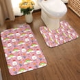 thumbnail image 2 of Honeii Cartoon Chicken Pattern Bathroom Anti-Skid Pad Bathroom Mat Vintage Seamless Pattern Not-Slip Toilet Rug Set, 2 of 6