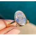 thumbnail image 2 of Bezel Engagement Ring 14k Yellow Gold Plated 3.20Ct Oval Cut Lab Created Diamond Women's Engagement Ring Silver, 2 of 3