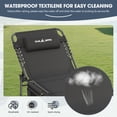 thumbnail image 2 of MRUAKA Outdoor Folding Chaise Lounge Chair, Heavy-Duty Portable Sun Lounger with Removable Pillow, Patio Beach Chair for Backyard, Poolside, Camping, Set of 2,Black, 2 of 9