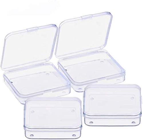 6 Pcs Clear Plastic Storage Boxes with Lids, Rectangular Containers for Pills, Jewelry, Beads, Herbs, Craft Supplies Organizer
