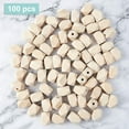 thumbnail image 4 of 1 Set 100PCS 22mm/0.87 Inch Unpainted Faceted Geometric Wood Beads Unfinished Natural Polygons Shape DIY Wooden Spacer Beads for DIY Necklace Bracelet Making, 4 of 8