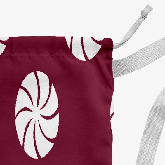 Simply Daisy Whirl of The Season Geometric 18 x 29 in Cranberry Laundry Bag