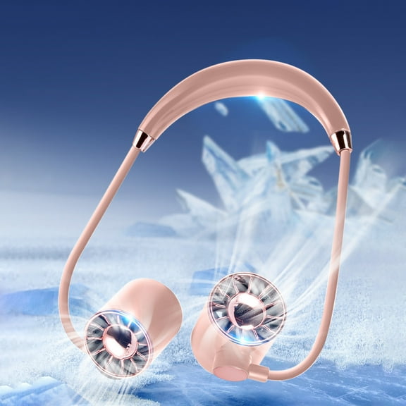 PPgejGEK Pink Neck Fan - 8.07×6.38×2.48in Portable USB Rechargeable Fan with 3 Speeds & 180° Adjustable Angle for Hands-Free Cooling in Outdoor, Travel, Office