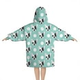 thumbnail image 2 of French Bulldog Blanket Hoodies for Kids 6-13YR Oversize Wearable Blanket Hoodies for Boys Girls Teens, 2 of 7