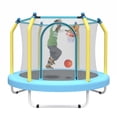 thumbnail image 2 of Hommoo 55" Trampoline for Kids, Indoor & Outdoor Small Toddler Trampoline with Basketball Hoop, Blue, 2 of 8