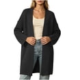 thumbnail image 3 of Otvok Women Textured Rib Knit Open Front Cardigan, Long Drop Shoulder Sleeve Mid Length Loose Knit Sweater Outerwear, 3 of 7