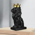 thumbnail image 4 of deevoka European Lion Head Statue Collection Animal Figurine Table Decor Sculpture Black, 4 of 9