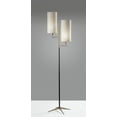 thumbnail image 3 of Adesso Davis Floor Lamp Matte Black & Antique Brass Natural Textured Fabric, 3 of 3