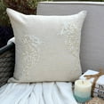 thumbnail image 3 of Pillow Covers, Ecru Couch Pillow&nbsp;Cases 16x16 inch (40x40 cm), Linen Throw Pillows For Couch, Sea Creatures, Sea Horse, Mother Of Pearls, Beach Style Designer Fabric - Sea Horse Pearls, 3 of 10