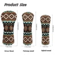 thumbnail image 6 of Uorisanigo Golf Club Covers, 3pc Waterproof Driver/Fairway/Hybrid Headcovers Women Men - Premium PU Leather and Soft Interior - Brown Southwest Aztec Protection for Golf Club Heads, 6 of 7