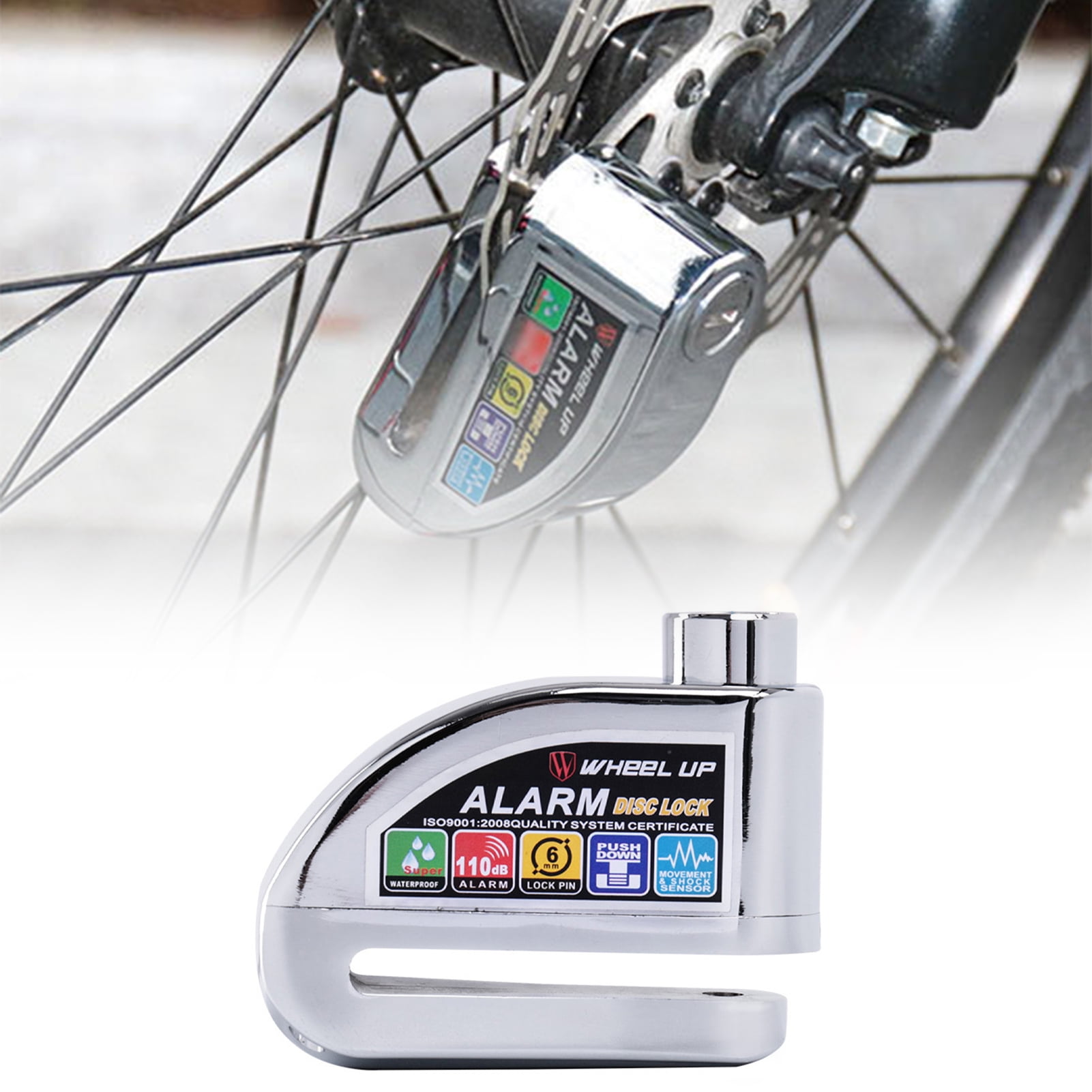 Universal Motorcycle Bicycle Red Anti-theft Wheel Disc Brake Lock Security Alarm 