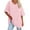 Pink #1, variant on T-Shirts Shirts for Women, Women Top Cotton Belted Short Sleeve V-Neck Top Solid Color Loose Half Sleeve T-Shirt Summer Top Leisure Beige M