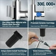 thumbnail image 6 of Pull Down Sprayer Kitchen Faucets, Temperature Digital Display Single Handle Faucet for Kitchen Sink High Arc Pull Out Water Tap with Deck Plate Chrome, 6 of 14