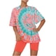 thumbnail image 1 of Conjunto de Pijama de las Mujeres de Manga Corta Sólida de Lechuga Y Pantalones Cortos de 2 Piezas de Poliéster, Pijama Suelto Casual para el Verano, 1 of 6