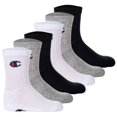 thumbnail image 1 of Champion Calcetines para niños, paquete de 6 - calcetines de tripulación, un solo color Negro/Gris/Blanco 31-34, 1 of 7