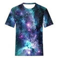 thumbnail image 5 of Penkiiy Galaxy Printed Shirt , Women's Cosmic Star Sky Print Funny Casual Fashion Short Sleeve Tops Blouse S Blue, 5 of 6