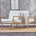 thumbnail image 3 of Accent Armchair Set of 2, MidCentury Teddy Velvet Upholstered Lounge Chair with Padded Seat, Single Sofa Chair with Metal Frame and Backrest, Leisure Side Chair for Living Room Bedroom, White+Gray Leg, 3 of 8