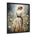 thumbnail image 2 of Designart "Impressionist Fashion in Flower Field IV" Fashion Framed Wall Art - Glam White Dior Living Room Framed Canvas Art, 2 of 6