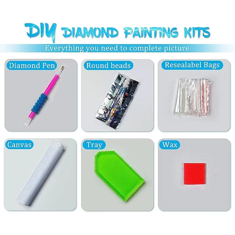  5D Diamond Painting Kits for Adults Beginners 4 Pack