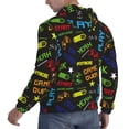 thumbnail image 6 of Wukai Pixel Game Print Men Hoodies Fleece Sweatshirts Long Sleeve Sweaters Pullover Fall Outfits Winter Clothes-X-Large, 6 of 7