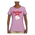 thumbnail image 2 of Wild Bobby, Cute Baseball Mom Ribbon Gift, Mother's Day, Women Graphic T-Shirt, Light Pink, 3XL, 2 of 3