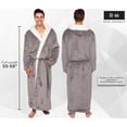 thumbnail image 3 of Ross Michaels Mens Robe Big & Tall with Hood - Long Plush Sherpa Lined Fleece Bathrobe (Gray, XX-Large), 3 of 6