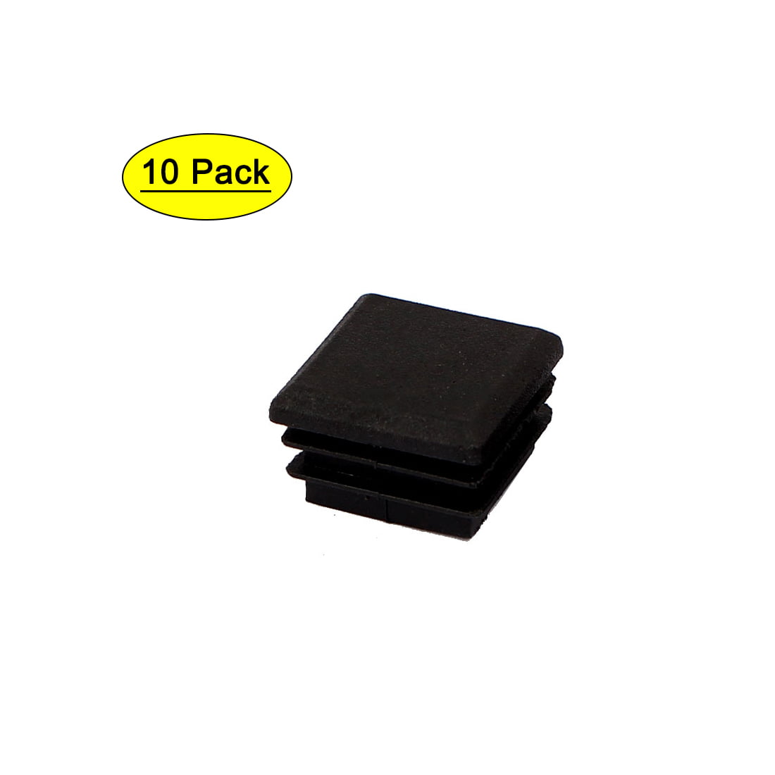 50mm Square Plastic End Caps Inserts BLACK Pack of 10 
