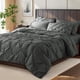 thumbnail image 1 of SONORO KATE Juego de Edredón Individual, Juegos de Cama de 5 Piezas para Todas las Estaciones, Cama en una Bolsa con Edredón Plisado - Sábana Plana y Sábana Ajustable - Fundas de Almohada y Fundas, Gris Oscuro, 1 of 6