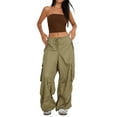 thumbnail image 6 of KOMOO Men Women Baggy Cargo Pants Oversized Drawstring Pockets Jogger Wide Leg Hippie Trousers Streetwear, 6 of 8