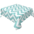 thumbnail image 2 of Square Table Cloth, Light Turquoise Chevron Pattern Tablecloth Washable Dinng Table Covers Decorative for Kitchen & Table Linens 52" x 52", 2 of 8