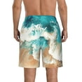 thumbnail image 3 of Kdxio Ocean Wave Crash Pattern Mens Casual Shorts - Drawstring Summer Beach Sports Shorts for Men, 3 of 5