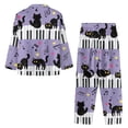 thumbnail image 4 of Kuiaobaty Cute Cat Print Pajamas for Women Music Note Set Long Pants Sleepwear Sets Soft Comfy Night Wear V-Neck Loungewear Cute Pajama House Wear, S, 4 of 7