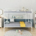 thumbnail image 6 of Gundir Modern Twin over Twin Metal Space-Saving Bunk Bed with Ladder, White, 6 of 7