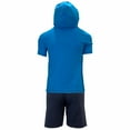 thumbnail image 3 of Marvel Avengers Superheroes Boys Character Lightweight Short Sleeve Hoodie T-Shirt & Shorts Athleisure Short Set (Captain America, Sizes 2T-16), 3 of 4