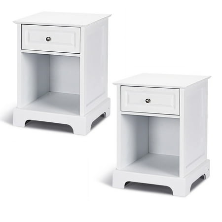 Costway 2 Pcs Night Stand Sofa Side Bedside End Accent Table Home