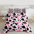 thumbnail image 2 of Manfei Cow Print Bedding Comforter Set 2pcs for Female Women Girls,Farmhouse Animal Twin Comforter Sets Microfiber,Black Pink Breathable Bedding Set,Breathable Home Decor,Reversible, 2 of 8