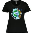 thumbnail image 3 of Inktastic Earth Day Turtle Planet with Waves and Birds Women's Plus Size T-Shirt, 3 of 5