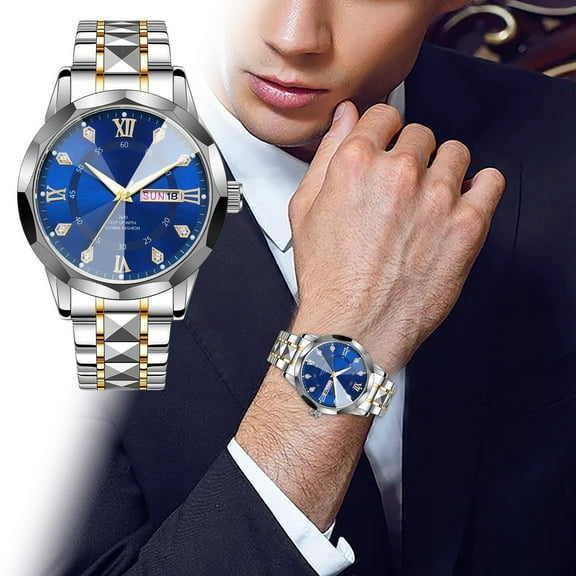 Men's Watch Business Wear Watch Casual Stainless Steel Creative Men's Black Watch