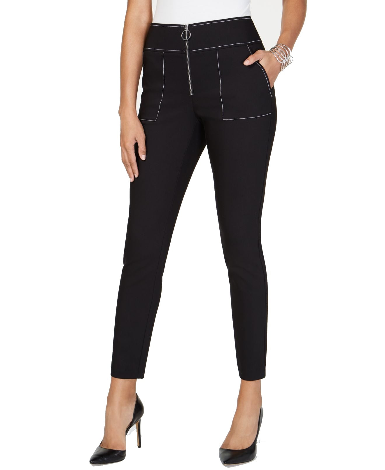 high waisted skinny leg dress pants