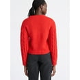 thumbnail image 3 of Free Assembly Women's and Women's Plus Cropped Cable Cardigan Sweater, Midweight, Sizes XS-4X, 3 of 4