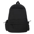 thumbnail image 1 of Mochila escolar negra, impermeable, informal, ligera, de viaje, para hombres, mujeres, para la universidad, la escuela secundaria, para niños, niñas y adolescentes., 1 of 7