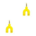 thumbnail image 2 of Kearding Divisor de Audio de 3,5mm tipo 2 en 1 conveniente conector estéreo convertidor de sonido teléfono micrófono auriculares Tablet Accesorios amarillo 2piezas, 2 of 5