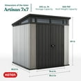 thumbnail image 2 of Keter Artisan 7 x 7’ Outdoor Shed for Garden Accessories and Tools, Gray, 2 of 9