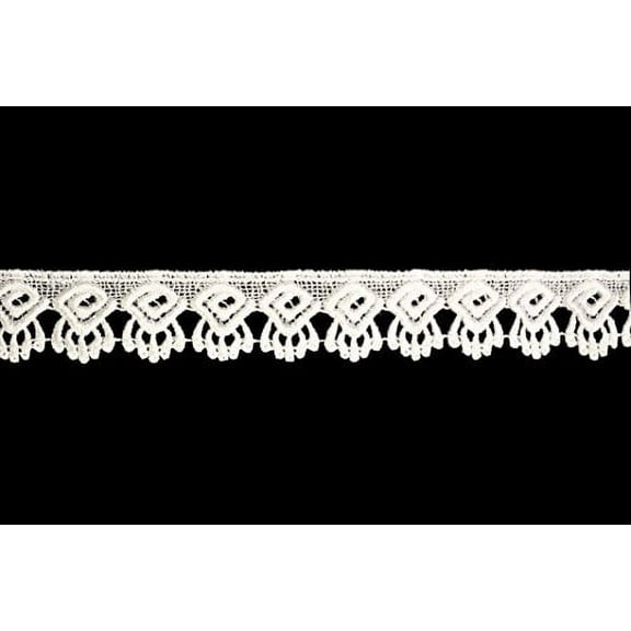 Altotux 1.25" Small Rayon White Ivory Venice Guipure Scallop Lace Trim By 2 Yards (Ivory)