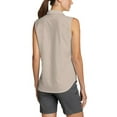 thumbnail image 2 of Eddie Bauer Ladies' Breathable Button Down Sleeveless Top (Gray, Large), 2 of 4